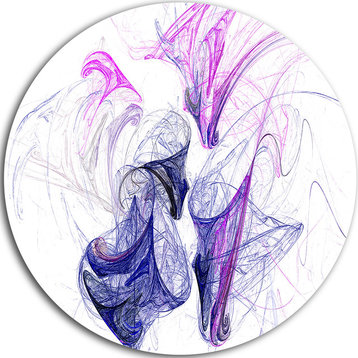 Colored Smoke Purple, Abstract Digital Art Disc Metal Wall Art, 11"