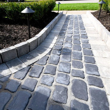 brick paver on edge walkway