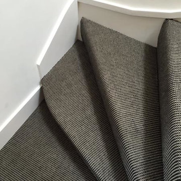 Grey Striped Carpet to Stairs in North London