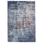 Jaipur Living - Vibe Donati Abstract Brown and Tan Area Rug, Blue and Orange, 9'x12' - The Borealis is a stellar study in color, movement, and texture. The Donati rug features a linear abstract design in cool tones of blue, white, and gray with pops of pink and yellow. Made of durable polypropylene, this vibrant power-loomed rug is easy-care and perfect for high-traffic rooms in the home.