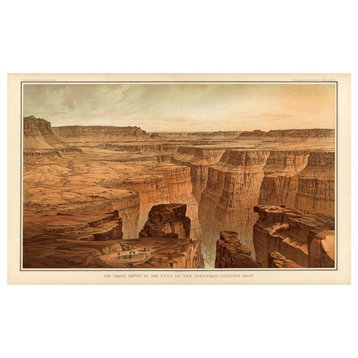 "Grand Canyon - Foot of the Toroweap looking East, 1882" Paper Art, 42"x27"