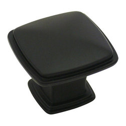 Cosmas - Cosmas 4391FB Flat Black 1-1/4&rdquo; Square Cabinet Knob [25-PACK] - Cabinet And Drawer Knobs