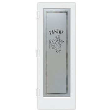 Pantry Door - Rooster Chef - Primed - 24" x 80" - Book/Slab Door