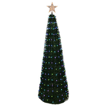 6 ft Prelit Pop Up Tree With Multicolor Fairy Lights and Star Topper