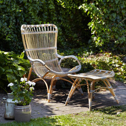 Aff&auml;ire - Chantal high back chair and Chantal footstool - Outdoor Lounge Chairs