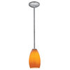Access Lighting 28012-3R-BS/MYA Champagne - 9" One Light Glass Pendant with Rod