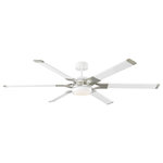 Monte Carlo - Monte Carlo Loft 62" Ceiling Fan With LED Matte White / Brushed Steel - This 62" Ceiling Fan w/LED from Monte Carlo has a finish of Matte White / Brushed Steel and fits in well with any Transitional style decor.