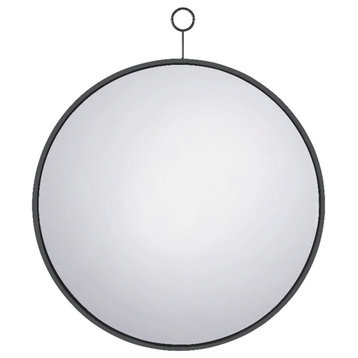 Coaster Gwyneth Contemporary Glass Round Wall Mirror in Black Nickel
