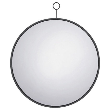 Coaster Gwyneth Contemporary Glass Round Wall Mirror in Black Nickel