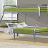 Bunk Bed - Twin / Full Size / Silver Metal