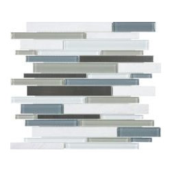 Random Strip Glass - Stone - Stainless - Nordic Storm - Tile