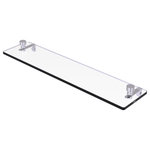 Allied Brass - Foxtrot 22" Glass Vanity Shelf with Beveled Edges, Satin Chrome - Add space and organization to your bathroom with this simple, contemporary style glass shelf. Featuring tempered, beveled-edged glass and solid brass hardware this shelf is crafted for durability, strength and style. One of the many coordinating accessories in the Allied Brass Foxtrot Collection, this subtle glass shelf is the perfect complement to your bathroom decor.