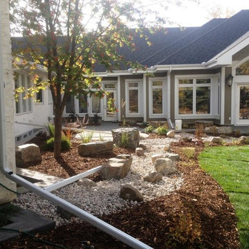 A yard with a challenging drainage problem