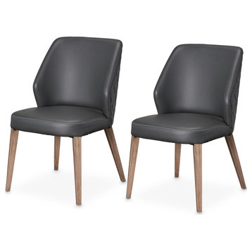 Silverlake Village Side Chair, Set of 2 - Black/Washed Oak