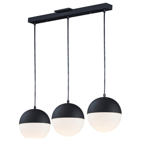 ET2 Lighting E20363-92BK Half Moon 3-Light LED Pendant in Black