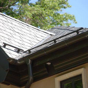 aluminum half round seamless gutters, heat cables ice melting leaf protection
