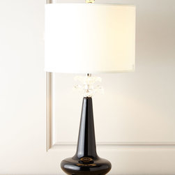 John-Richard Collection Ebony Blossoms Glass Lamp - Table Lamps