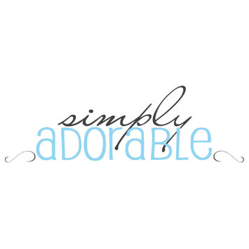 Decal Vinyl Wall Sticker Simply Adorable Quote, Black/Baby Blue