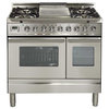 Ilve 36 Inch Dual Fuel Freestanding Range, Stainless Steel, Double Wall Oven: Ye