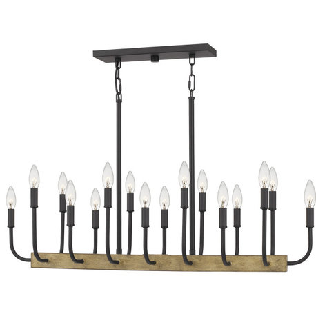 Quoizel COD139 Coda 16 Light 39"W Taper Candle Linear Chandelier - Matte Black