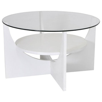 LumiSource U Shaped Coffee Table, White