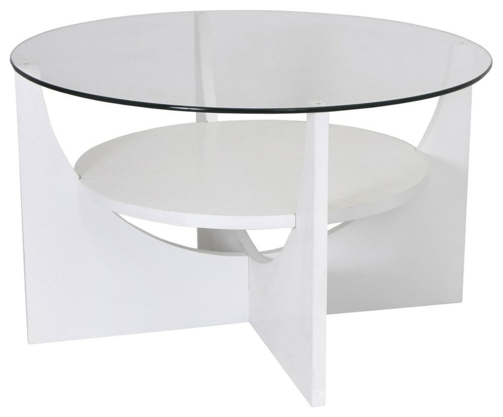 LumiSource U Shaped Coffee Table, White
