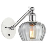 Innovations Lighting - Innovations Lighting 317-1W-WPC-G92 Fenton, 1 Light Wall In Art Nouveau - The Fenton 1 Light Sconce is part of the BallstonFenton 1 Light Wall  White/Polished ChromUL: Suitable for damp locations Energy Star Qualified: n/a ADA Certified: n/a  *Number of Lights: 1-*Wattage:100w Incandescent bulb(s) *Bulb Included:No *Bulb Type:Incandescent *Finish Type:White/Polished Chrome
