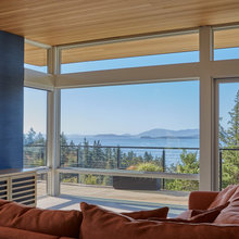TV viewing in lake view family room