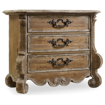 Hooker Furniture 5300-90016 36"W 3 Drawers Poplar Wood Nightstand - Caramel