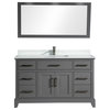 Vanity Art Bathroom Vanity Set With Engineered Marble Top, 60", Gray, Standard Mirror