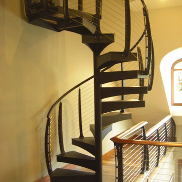 Spiral Stairs with cable railing