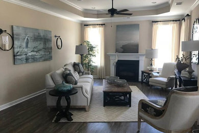 Beach style living room photo in Other