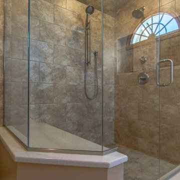 Low Step Shower Remodel With Full Size Glass Walls