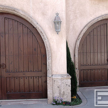 Tuscan Garage Door 12 | Arched Top Garage Doors With Decorative Iron Hardware