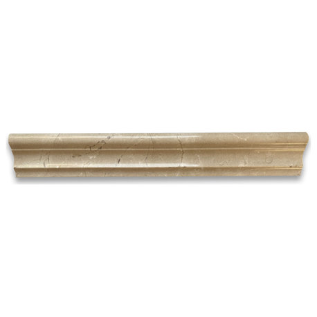 Crema Marfil Marble 2x12 Chair Rail Trim Molding Polished, 1 piece