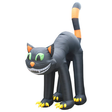 Animated Halloween Inflatable Huge Black Cat - Head Rotating, 20'