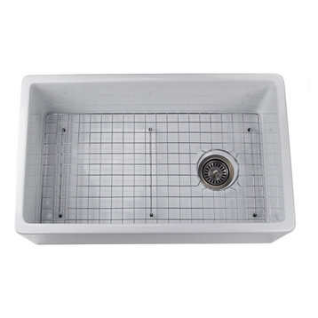 Nantucket Sinks 30" Fireclay Farmhouse Kitchen Sink, White