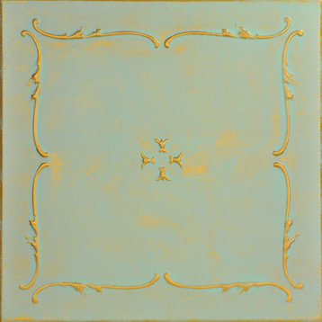 Spring Buds, Styrofoam Ceiling Tile 20"x20", #R 05, Gold Moss