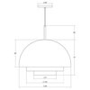 Modern Tiers Dome LED Pendant, Satin Black, 16"