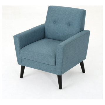 GDF Studio Sierra Mid Century Fabric Club Chair, Blue