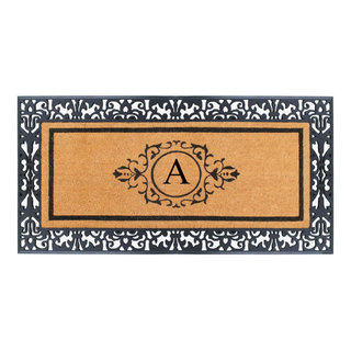 A1 Home Collections A1hc First Impression Eye Pin Black 23.5 in. x 35.5 in. Rubber Heavy Duty, Easy to Clean Indoor/Outdoor Doormat