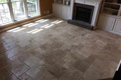 living room floor, hardwood 2nd floor, and full basement with bathroom, big show