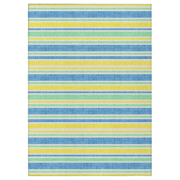 Machine Washable Indoor/Outdoor Chantille ACN531 Yellow 8' x 10' Rug