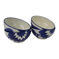 Le Souk Ceramique - Stoneware Soup/Cereal Bowls, Set of 4, Jinane Design - Dining Bowls