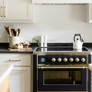 Elegantly Subtle Herringbone Stone Backsplash Mosaic