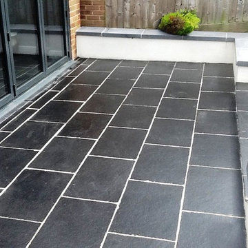 Slate Patio Tiles Treated for Grout Haze and Sealed in Brackley