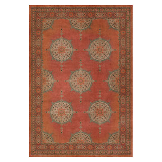 Spicher and Company Vintage Vinyl Floor Cloths Tabriz Bohemian Area Rugs