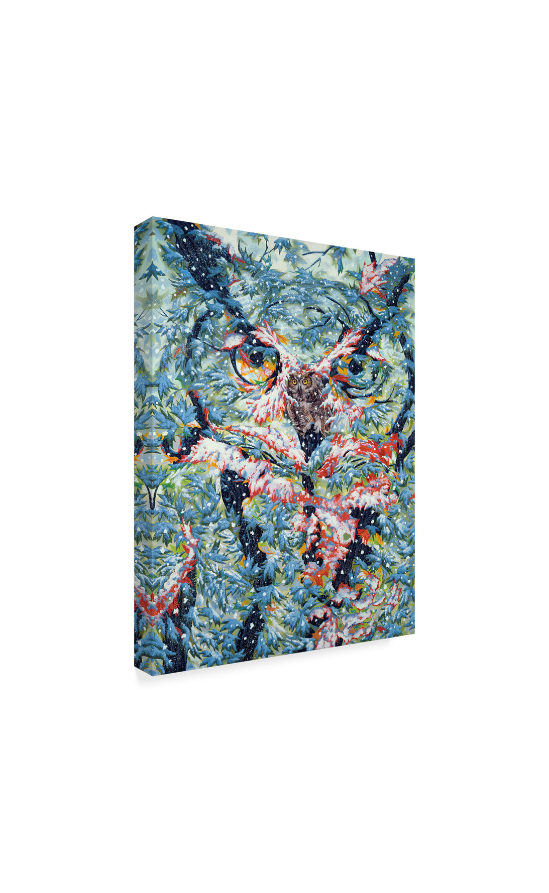 "Horned Owl" by D. Rusty Rust, Canvas Art, 19"x14" - Contemporary ...