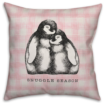 Snuggly Penguins 18"x18" Throw Pillow Cover