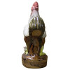 Off White Glaze Ceramic Rooster Family Figure cs2445